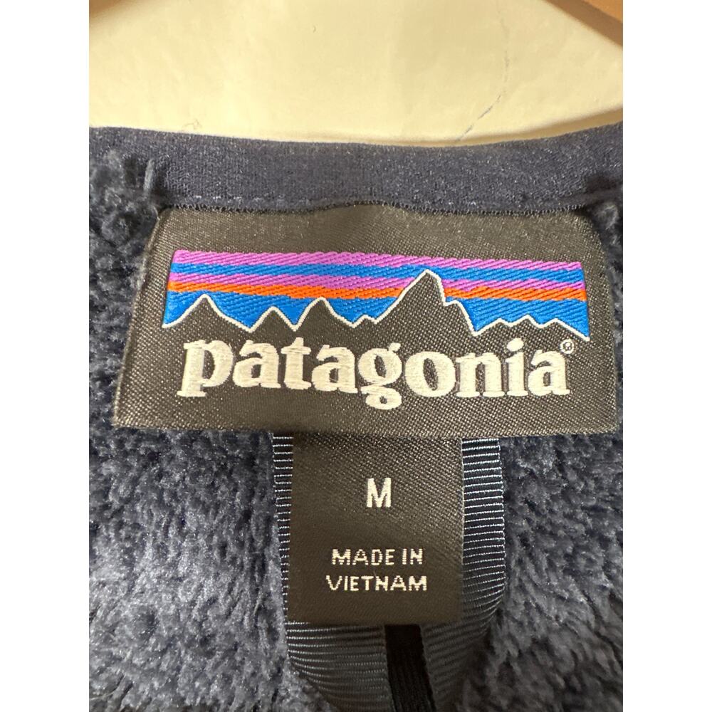 Patagonia Womens Teddy Fleece Double Sided Pullover Size Medium Navy Blue - Picture 8 of 11